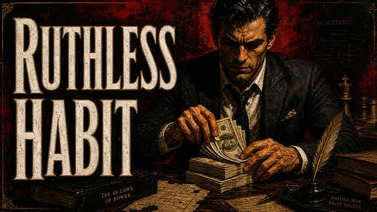 Ruthless Habit, a power and strategy YouTube thumbnail designed by KeyVelo